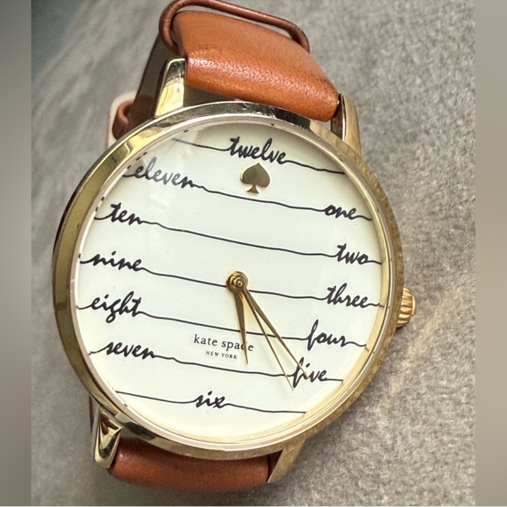 kate spade Gold Case with Brown Leather Strap Watch